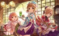 3girls apron back_bow backlighting bad_id bad_pixiv_id blonde_hair blush boots bow brown_eyes brown_hair ceiling_light chair cherry clock cross cross_necklace cup drinking_glass ear_piercing eyeball eyebrows_visible_through_hair facial_piercing feet_out_of_frame female finger_to_mouth floral_print flower food footwear fork frilled_apron frills fruit futaba_anzu gloves grandfather_clock hair_bow hair_flower hair_ornament hair_over_one_eye hair_ribbon hakama heels high_heel_boots high_heels holding holding_tray idolmaster idolmaster_cinderella_girls japanese_clothes jewelry kimono knife lolibooru lolibooru.moe lolita_fashion long_hair looking_at_viewer low_twintails macaron maid_apron maid_headdress mature multiple_females necklace open_mouth pancake piercing plate ponytail pudding red_eyes ribbon safe shirasaka_koume short_hair short_kimono skirt sleeves_past_fingers sleeves_past_wrists smile steepled_fingers sunlight table tamaext teapot thigh-highs tied_hair tray tree twintails wa_maid waist_apron waitress white_apron white_legwear wide_sleeves window yorita_yoshino // 1561x950 // 2.5MB
