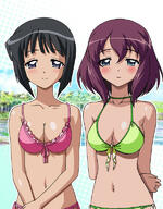 00s 2girls bikini blush breasts cleavage creator danbooru female gelbooru henrietta_de_tristain mature medium_breasts multiple_females safe sankaku_channel siesta swimsuit zero_no_tsukaima // 600x768 // 143.3KB