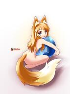 1_female animal_ears animal_tail begonia blonde_hair blue_eyes ears female firefox fox_ears fox_tail long_hair looking_at_viewer meme nude personification solo tail // 747x1000 // 219.5KB