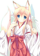 1_female animal_ears animal_humanoid animal_tail blonde_hair blue_eyes blush bow cat_humanoid clothing e621 ears felid felid_humanoid feline feline_humanoid female fox_ears fox_tail hair hair_bow hair_ornament hair_ribbon hakama hand_on_own_chest haori high_resolution highres humanoid japanese_clothes konoha_(nozomi_tsubame) loli long_hair looking_at_viewer mammal mammal_humanoid mature miko miko_outfit nozomi_tsubame original red_hakama ribbon ribbons safe solo tagme tail traditional_clothes white_haori young // 857x1200 // 787.7KB