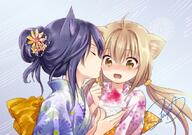 animal_ears fox_ears kiss konohana_kitan satsuki yuzu // 850x598 // 157.7KB