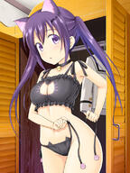 1_female animal_ears bare_shoulders bell bell_choker blush bra breasts cat_bra cat_cutout cat_ear_panties cat_ears cat_keyhole_bra cat_lingerie choker cleavage cleavage_cutout ears female gochiusa gochuumon_wa_usagi_desu_ka? jingle_bell lingerie long_hair looking_at_viewer male masakichi_(crossroad) meme_attire navel panties parted_lips purple_eyes purple_hair rize_tedeza side-tie_panties solo tedeza_rize tied_hair twintails tying underwear // 600x800 // 417.2KB