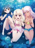 3_females armpits art bare_shoulders barefoot bent_knees bikini black_hair blonde_hair blush breasts brown_eyes bubble chloe_von_einzbern competition_swimsuit contentious_content creator dark-skinned_female dark_skin fate fatekaleid fatekaleid_liner_prisma_illya feet female flat_chest hair_ornament illyasviel_von_einzbern kuro_von_einzbern loli long_hair looking_at_viewer miyu_edelfelt multiple_females navel official_art one-piece_swimsuit one_eye_closed open_mouth peace pink_hair red_eyes sankaku_channel short_hair silver_hair small_breasts smile submerged swimsuit thighs underwater upscaled water wink young // 885x1189 // 1.3MB