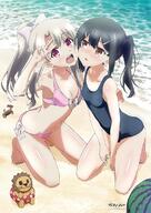 beach fate fatekaleid illyasviel_von_einzbern miyu_edelfelt swimsuit // 800x1132 // 1.0MB