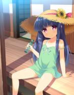 1_female blue_hair bottle dress female furude_rika green_dress green_hair hat headwear higurashi_no_naku_koro_ni legs loli lolibooru lolibooru.moe lolicon long_hair outdoors pixiv_190237 pixiv_64535284 purple_eyes ramune short_dress sitting smile solo spread_legs spreading sun_hat tan young 古手梨花生誕祭 // 700x900 // 876.6KB