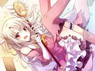 1_female 43_aspect_ratio ass blonde_hair blush boots card child dress eyebrows_visible_through_hair fate fatekaleid fatestay_night feathers female footwear garter gloves hair_feathers happy illyasviel_von_einzbern kaleidostick long_hair looking_at_viewer magical_girl magical_ruby mature open_mouth pink_boots prisma_illya red_eyes riduass023 thigh-highs thigh_boots tied_hair twintails two_side_up wand white_hair yellow_eyes yimu young // 800x600 // 677.8KB