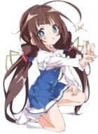 10 10s 1_female ahoge blue_eyes board_game brown_hair closed_mouth female hinatsuru_ai ixy kneeling loli lolibooru long_hair looking_at_viewer low_twintails mature pixiv_4935 ryuuou_no_oshigoto! safe safebooru school_uniform shougi shougi_piece simple_background smile socks solo tied_hair twintails uniform white_background // 686x941 // 355.6KB