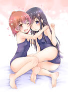 2girls 4 ;d arino arino_hiroshi ass azur_lane bare_arms bare_legs bare_shoulders barefoot bed_sheet black_hair blue_sweater blush breasts brown_hair cheek_to_cheek danbooru danbooru-safebooru explicit fangs feet female fingernails flying_sweatdrops gelbooru heart high_resolution hoshino_hinata hoshino_hinata_(watashi_ni_tenshi_ga_maiorita!) hug huge_breasts legs loli lolibooru.moe lolicon long_hair mature multiple_females nsfw one-piece_swimsuit one_eye_closed open_mouth parted_lips purple_eyes safe safebooru school_swimsuit shirosaki_hana smile soles ssss.gridman ssss.gridman1000users入り st._louis_(azur_lane) sweater swimsuit takarada_rikka toenails very_long_hair violet_eyes watashi_ni_tenshi_ga_maiorita! wink young ありのひろし // 1110x1553 // 368.5KB
