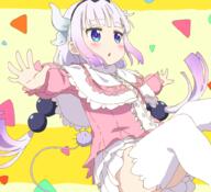 10s 1_female atfbooru.ninja bangs beads blue_eyes blunt_bangs blush capelet clipstudiopaint commentary_request dragon_girl dragon_horns dress eyebrows eyebrows_visible_through_hair female hair_beads hair_ornament hairband horns kanna kanna_kamui kobayashi-san_chi_no_maidragon lavender_hair lolibooru.moe long_hair looking_to_the_side low_twintails miss_kobayashi's_dragon_maid outstretched_arm outstretched_arms safe solo spread_arms tail thigh-highs tied_hair tomato_(lsj44867) triangle_mouth twintails white_legwear yeah～ カンナ カンナカムイ(小林さんちのメイドラゴン) // 1000x910 // 495.1KB