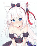 10s 1_female >t animal_ears apron azur_lane bangs bare_shoulders blue_eyes blush breasts cat_ears choker cleavage collarbone corset ears female hammann_(azur_lane) lolibooru.moe long_hair looking_at_viewer maid nicholas_(azur_lane) pirason pixiv_1468214 pixiv_65717410 red_choker remodel_(azur_lane) retrofit_(azur_lane) small_breasts solo strapless sweat t trembling upper_body v-shaped_eyebrows v_arms waist_apron wavy_mouth はむー ぴらそん ハムマン // 754x942 // 631.9KB