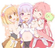 3girls ^_^ biting black_gloves chibi danbooru-safebooru ear_blush elbow_gloves elf elnowar_seylan endro! fai_fai female fingerless_gloves gelbooru gloves hair_tie mature multiple_females pauldron pixiv_73128071 pixiv_89056 rona_pricipa_o_rabanesta safe safebooru shirt skirt violet_eyes watashi_ni_tenshi_ga_maiorita white_gloves white_shirt yuri ふにふに柔らか 理紅 // 1500x1298 // 1.3MB