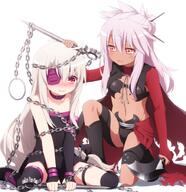 10s 2_females asymmetrical_gloves atfbooru.ninja bare_shoulders black_dress black_gloves black_legwear blonde_hair blush boots breasts brown_skin cape chain chloe_von_einzbern choker collar cosplay dark-skinned_white-haired dark_skin dress embarrassed eyepatch failure fate fatekaleid fatekaleid_liner_prisma_illya fatestay_night female fingerless_gloves footwear garter gelbooru gloves hair_bun hair_ornament hair_stick hand_on_another's_head haribote_(tarao) illyasviel_von_einzbern kanshou_&_bakuya kneeling kuro_von_einzbern legwear loli lolibooru long_hair multiple_females nameless_dagger navel one_knee open_mouth petting pink_eyes pink_hair purple_hair red_eyes rider rider_(cosplay) safe siblings simple_background sisters sitting small_breasts stockings strapless strapless_dress sweat sweatdrop sword tarao thigh-highs tied_hair waist_cape wariza wavy_mouth weapon white_background white_hair wrapped_up yellow_eyes young しっかりしなさいよほんと・・・ イリクロ コ゛りぼて プリズマ☆イリヤ10000users入り ライダー 夢幻召喚 // 873x900 // 672.3KB