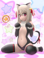 &lt; 1_female 20170525 < animal_ears animal_tail bell black_gloves black_legwear camel_toe cat_ears cat_tail dangerous_beast_(illya) duo ears elbow_gloves fate fatekaleid fatekaleid_liner_prisma_illya female flat_chest gelbooru gloves hair_bell hair_ornament hair_ribbon high_resolution illyasviel_von_einzbern kneeling loli long_hair looking_at_viewer magical_ruby no_shoes open_mouth paw_pose pink_eyes polka_dot questionable ribbon silver_hair siraha sitting solo star tail tail_ribbon thigh-highs wariza young へそ イリヤ // 984x1300 // 603.1KB