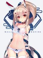 1_female archway_of_venus ayanami ayanami_(azur_lane) azur_lane bandaid_on_arm bare_shoulders belly bra choker commentary_request danbooru female gelbooru grey_background hair_clip hair_ornament hair_tie hand_on_own_thigh mature panties pixiv pixiv_70915692 questionable retrofit_(azur_lane) revision ribbon sankaku_channel text_background thigh-highs underwear vulva white_bra white_legwear white_panties white_underwear しろきつね◎4日目_れ-20a しろきつね：2日目西れ-52a 綾波 綾波の下着 // 750x1000 // 708.6KB