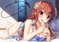 1_female ahoge bangs bed blue_bow blue_panties brown_eyes collarbone danbooru demon demon_girl demon_horns demon_tail explicit ezoshika ezoshika-arch fangs female futon hair_between_eyes holding implied_yuri indoors konachan.com lilith_(machikado_mazoku) machikado_mazoku nsfw panties panties_around_one_leg panty_pull plump_cleavage statue tail tears underwear yoshida_yuuko yoshida_yuuko_(machikado_mazoku) まちカドまぞく まちカドまぞく1000users入り エゾシカ シャミ子 トランジスタグラマー 吉田優子 // 1050x744 // 766.3KB