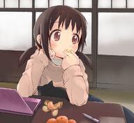 1_female brown_eyes brown_hair child clementine eating female food fruit juicy kanikani kanikani_(juicy) loli lolibooru lolibooru.moe low_twintails mandarin_orange original pixiv_26737 pixiv_41149378 safe short_hair solo sweater tied_hair twintails young かにかに こたつ // 1201x1100 // 883.5KB