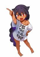 >d absurd_resolution arm_up barefoot braid d danbooru danbooru-safebooru dark_skin fangs female full_body gelbooru hair_flaps index_finger_raised jahy jahy_sama_wa_kujikenai konbu_wakame mature naked_shirt off_shoulder open_mouth oversized_clothes safe safebooru shirt short_sleeves simple_background single_braid smile solo t-shirt v-shaped_eyebrows very_long_hair white_background white_shirt // 2000x2833 // 275.9KB