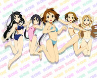 akiyama_mio bikini black_hair blonde_hair blue_eyes brown_eyes brown_hair headband hirasawa_yui k-on! kotobuki_tsumugi long_hair nakano_azusa short_hair swimsuit tainaka_ritsu tied_hair twintails wallpaper // 1280x1024 // 732.9KB