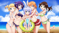 akiranyo animal_ears beach bikini bunny_ears cleavage ears gochiusa gochuumon_wa_usagi_desu_ka? hoto_cocoa hoto_kokoa kafuu_chino kirima_sharo konachan.net questionable swimsuit swimsuits tedeza_rize ujimatsu_chiya vector_trace wallpaper yande.re // 2560x1440 // 1.1MB