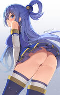 1_female aqua_(konosuba) ass blue_hair female kono_subarashii_sekai_ni_shukufuku_wo! konosuba long_hair mature no_panties questionable // 629x1000 // 330.0KB