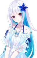 1_female bare_shoulders blue_hair blue_ribbon blush breasts danbooru dress female gelbooru hair_ornament high_resolution long_hair looking_at_viewer multicolored_hair off-shoulder off-shoulder_dress parted_lips puffy_short_sleeves puffy_sleeves purple_eyes ribbon safe short_sleeves silver_hair simple_background sinsihukunokonaka small_breasts solo striped summer_dress tagme two_tone_hair vertical-striped_dress vertical_stripes very_long_hair virtual_youtuber white_background white_footwear yande.re // 1300x2000 // 1.6MB