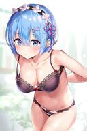 1_female _zero absurd_resolution adjusting_bra adjusting_clothes ale_nqki bangs bare_shoulders black_bra black_panties black_underwear blue_eyes blue_hair blurry blurry_background blush bokeh bra breasts cleavage clothed clothing collarbone commentary commentary_request cowboy_shot danbooru depth_of_field embarrassed eyebrows_visible_through_hair female female_focus female_only gelbooru hair_ornament high_resolution large_breasts leaning leaning_forward lingerie looking_at_viewer male mature naki-kasa navel panties parted_lips pixiv_14212838 pixiv_72623647 pixiv_id_14212838 questionable rem rem_(zero) ribbon-trimmed_bra ribbon-trimmed_panties ribbon_trim sankaku_channel short_hair sidelocks simple_background skimpy solo solo_female stomach striped striped_panties thighs underwear undressing very_high_resolution wardrobe_malfunction x_hair_ornament zero_kara_hajimeru_isekai_seikatsu えーる レム レム(リゼロ) 着替え // 2388x3588 // 701.4KB