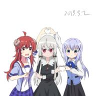 blue_hair chino_kafuu gochiusa gochuumon_wa_usagi_desu_ka? machikado_mazoku tonari_no_kyuuketsuki-san // 2362x2362 // 1.5MB