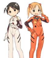 2_females anapoko ayanami_rei bangs black_hair blush bodysuit bottomwear closed_mouth cosplay danbooru fangs female hair_tie high_resolution ichigo_mashimaro itou_chika matsuoka_miu mature multiple_females nanoningen_(anapoko) neon_genesis_evangelion open_mouth orange_hair parted_bangs pixiv_5015653 pixiv_75806436 playing_with_own_hair plugsuit ponytail safe side_ponytail simple_background souryuu_asuka_langley souryuu_asuka_langley_(cosplay) standing tied_hair topwear twintails white_background なのにんげん プラグスーツ // 1856x2138 // 1.8MB