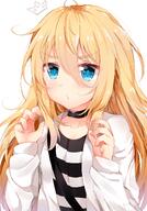 10s 1_female ahoge antenna_hair bangs blonde_hair blue_eyes blush choker closed_mouth collarbone danbooru danbooru-safebooru eyebrows_visible_through_hair female gelbooru high_resolution jacket long_hair long_sleeves nahaki401 open_clothes pixiv_70821206 pixiv_9685977 rachel_gardner sankaku_channel shirt simple_background solo striped striped_shirt very_long_hair white_background white_jacket スナップ レイチェル レイチェル・ガードナー 殺戮の天使 殺戮の天使1000users入り 殺戮の天使5000users入り ！ // 1000x1429 // 1001.1KB