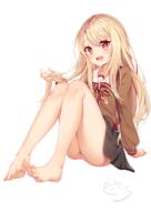 ass bangs barefoot blonde_hair blush bow collared_shirt danbooru danbooru-safebooru eyebrows_visible_through_hair fate fatego5000users入り fategrand_order fatekaleid fatekaleid_liner_prisma_illya fatestay_night feet full_body hair_between_eyes hand_up head_tilt high_resolution holding illyasviel_von_einzbern long_hair looking_at_viewer nahaki nahaki401 open_mouth panties panties_under_pantyhose pantyshot pixiv_74585251 pixiv_9685977 red_bow_ornament red_eyes sankaku_channel school_uniform seifuku shirt signature simple_background sitting skin_tight skirt smile solo spread_toes striped sweater toenails toes underwear uniform very_long_hair white_background white_panties white_underwear yande.re young プリズマ☆イリヤ10000users入り // 1626x2300 // 1.8MB