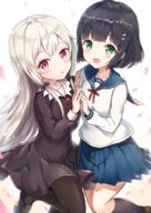 10s 2girls amano_akari bangs black_dress black_hair black_tights blue_skirt blush collarbone d danbooru danbooru-safebooru dress female garrison_cap gelbooru hair_between_eyes hair_clip hair_ornament hair_ribbon hairclip interlocked_fingers loli long_hair long_sleeves looking_at_viewer mature multiple_females neck_ribbon open_mouth pantyhose pixiv_201323 pixiv_72410194 pleated_skirt red_eyes ribbon safe safebooru sailor_uniform sakura_ani sakura_hama school_uniform schoolgirl_uniform shirt short_hair silver_hair simple_background skirt smile sophie_twilight tonari_no_kyuuketsuki-san tress_ribbon uniform very_long_hair white_background white_shirt young となりの吸血鬼さん となりの吸血鬼さん1000users入り ソフィー・トワイライト 天野灯 桜あに // 707x1000 // 883.2KB