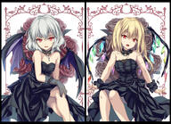 2 2_females alternate_costume bangs bare_shoulders bat_wings black_border black_choker black_dress black_gloves border breasts choker click_recommended collarbone commentary_request crossed_legs crystal d daifuku1285 danbooru danbooru-safebooru dress ears eyebrows_visible_through_hair fangs feet_out_of_frame female flandre_scarlet gelbooru gloves grey_rose hair_between_eyes head_tilt high_resolution hong_meiling invisible_chair izayoi_sakuya key koakuma lace lace-trimmed_dress lace_trim lolibooru.moe long_hair looking_at_viewer mature moneti_(daifuku) multiple_females nail_polish no_hat no_headwear one_side_up open_mouth patchouli_knowledge pink_lips pointy_ears red_eyes red_nails remilia_scarlet safe safebooru see-through short_hair siblings silver_hair simple_background sisters sitting small_breasts smile strapless strapless_dress touhou white_background wings wrist_cuffs めーさく もねてぃ◎例大祭不参加 ノワール紅魔館 // 2148x1550 // 1.9MB