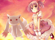 10s 1_female 1girl cat duo feline female footwear gloves kaname_madoka kyubey magical_girl mahou_shoujo_madoka_magica mammal mature pink_eyes pink_hair ryo ryo_(artist) ryo_(botsugo) ryo_(botugo) safe shoes short_hair short_twintails tied_hair twintails // 1000x741 // 458.6KB