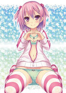 1girl blush c81 female green_panties hair_bobbles hair_ornament hair_pin hairclip hairpin heart heart_gesture heart_hands hood hood_down hoodie jewelry kneeling lingerie looking_at_viewer navel open_clothes open_shirt original panties panties_down panty_pull paw_print pink_eyes pink_hair pixiv_23536888 pixiv_6751 point_of_view purple_eyes purple_hair ryo ryo@わんわん ryo_(artist) ryo_(botsugo) ryo_(botugo) ryo_bbb shirt short_hair sitting skirt smile socks solo sports_bra striped striped_legwear striped_socks tagme thigh-highs thighhighs tied_hair twintails underwear undressing unzipped upskirt wariza young おててはーと はだぱか ツーサイドアップ ネテロ 裸パーカー // 700x983 // 513.1KB