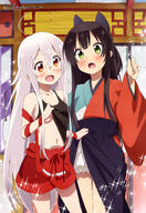 10s 2_girls 2girls absurd_resolution absurdres ahoge art black_hair bloomers blush breasts brown_hair chiya chiya_(urara_meirocho) chiya_(urara_meirochou) clothes_lift d duo fangs female gakken girl green_eyes hakama high_resolution highres j.c._staff japanese_clothes kon_(urara_meirochou) light_erotic long_hair mature megami megami_#201_2017-02 megami_magazine meiji_schoolgirl_uniform multiple_females multiple_girls murakami_yuu navel no_bra nyantype official_art open_mouth orange_eyes questionable red_eyes scan shirt shirt_lift skirt skirt_lift small_breasts smile sparkle tall_image tatsumi_kon top_lift traditional_clothes underboob underwear urara_meirocho urara_meirochou very_high_resolution very_long_hair white_bloomers white_hair wide_sleeves yande.re // 4073x5930 // 2.3MB