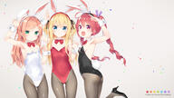 3_females ahoge animal_ears animal_tail anniversary arm_up ass bangs black_footwear black_hairband black_leotard black_ribbon black_tights blonde_hair blue_eyes blush bow bowtie breasts brown_hair bunny_ears bunny_girl bunny_suit bunny_tail closed_mouth collar commentary_request covered_navel d danbooru detached_collar ears eyebrows_visible_through_hair fake_animal_ears fangs female fingernails flat_chest footwear general green_eyes grey_background grey_legwear groin hair_between_eyes hair_ribbon hair_tie hairband hand_holding hazuki_watora heels high_heels high_resolution legwear leotard lolibooru.moe long_hair looking_at_viewer luminocity minazuki_sarami multiple_females navel o open_mouth original original_character pantyhose parted_lips peko pixiv_3439325 pixiv_75119876 point_of_view purple_eyes purple_ribbon red_hair red_hairband red_leotard red_neckwear ribbon ringlets safe shimotsuki_potofu shoes simple_background small_breasts smile standing standing_on_one_leg star star_(symbol) stockings tail thigh_gap thighs tied_hair twintails two_side_up very_long_hair white_collar white_hairband white_leotard wrist_cuffs かにビーム サラミ ポトフちゃん ワトラ 弧独のぐぬぬ7周年 本家 // 1920x1080 // 698.2KB