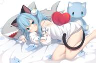 1_female 2019 amamachiro amashiro_natsuki animal_ears animal_humanoid animal_tail aqua_eyes aqua_hair bangs bare_legs bare_shoulders barefoot bed_sheet bewitching_thighs blue_eyes blue_hair blush c96 cat_ears cat_tail catgirl catperson closed_mouth commentary_request danbooru ears explicit eyebrows_behind_hair feet female green_eyes green_hair heart heart_pillow humanoid konachan legs long_hair long_sleeves looking_at_viewer lying nekoha_shizuku nekomimi off-shoulder off-shoulder_shirt on_side original original_character pillow plushie point_of_view safe safebooru sankaku_channel shirt shizuku simple_background sleeves_past_fingers sleeves_past_wrists solo stuffed_animal stuffed_cat stuffed_shark stuffed_toy tail white_background white_shirt young ぬいぐるみ 猫羽雫 甘城なつき@3日目西め19b // 1500x987 // 869.4KB