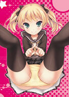 1_female 1girl 2d_art black_legwear blonde_hair blush c82 crossed_fingers explicit female female_focus female_only green_eyes legs legwear loli lolibooru.moe original original_character panties panty_pull pixiv_28139528 pixiv_6751 questionable ryo ryo@わんわん ryo_(botugo) ryo_bbb school_uniform skirt smile solo solo_female spread_legs spreading star star_(symbol) tagme thigh-highs thighhighs tied_hair twintails underwear uniform x_fingers yellow_panties young ぴゅっ! めっ めっ！ め組のひと ギリギリズム 尾骶骨 黄ぱんつ // 700x983 // 540.1KB