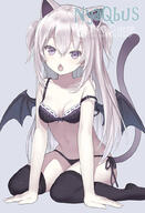 1_female 1girl animal_ears animal_tail arm_support artist_name bangs bare_arms bare_shoulders black_bra black_legwear black_panties black_underwear black_wings bow bow_bra bra breasts capriccio caprin134 cat_ears cat_girl cat_tail catgirl catperson chestnut_mouth collarbone commentary_request danbooru demon demon_girl demon_wings ears explicit eyebrows_visible_through_hair fangs female grey_background grey_hair hair_between_eyes leaning leaning_forward legwear long_hair looking_at_viewer monster navel nekomimi no_shoes open_mouth original original_character panties photoshop_(medium) point_of_view purple_eyes questionable raised_tail safe sankaku_channel side-tie_panties sidelocks simple_background sitting small_breasts solo strap_slip succubus swimsuit tail tail_raised thighhighs two_side_up underwear underwear_only very_long_hair wariza wings かぷりちお かぷりちお：ティアな38b にゃqバス // 683x1000 // 205.9KB