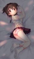 1_female absurd_resolution akagi_miria ass back-print_panties bed bent_knees black_hair blush brown_eyes camel_toe clothes_lift explicit female full_body hair_tie high_resolution idolmaster inside legs loli lolibooru.moe looking_at_viewer lying miniskirt mou_konna_sekai_iranai! on_bed on_side panties pink_panties plaid plaid_skirt point_of_view polka_dot polka_dot_panties print_panties questionable red_skirt school_uniform schoolgirl_uniform shirt short_hair short_twintails skirt skirt_lift socks solo the__cinderella_girls thighs trefoil twintails two_side_up underwear uniform upskirt very_high_resolution white_footwear white_shirt yamada_yamao young // 1422x2439 // 2.0MB