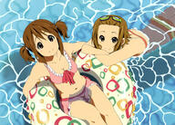 2girls afloat alternate_hairstyle art bikini bikini_skirt breasts cleavage creator explicit female frilled_bikini frills from_above goggles goggles_on_head high_resolution hirasawa_yui innertube k-on! light_smile looking_at_viewer looking_up medium_breasts multiple_females navel official_art pink_bikini point_of_view safe scan short_twintails smile striped striped_bikini striped_swimsuit swimsuit tainaka_ritsu tied_hair twintails water // 2229x1600 // 334.3KB