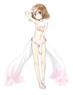 10s 1_female 1girl 2d_art arm_up armpits bad_link bare_legs bare_shoulders bikini blush bra brown_eyes brown_hair collarbone explicit female footwear frilled_bikini frilled_bra frilled_panties frills hanami_yuzuka high_resolution highres kokekokko_coma legs looking_at_viewer magical_girl mahou_shoujo_nante_mou_ii_desukara. navel nijie.info nijie_187763 panties pink_bikini pink_bra pink_panties point_of_view safe sandals short_hair showgirl_skirt side-tie_bikini side-tie_panties simple_background skirt smile solo standing swimsuit underwear underwear_only white_background こけこっこ☆こま ゆずかちゃん // 916x1200 // 546.4KB