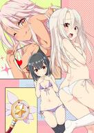 3girls ;q anime armpits arms_up ass ass_visible_through_thighs atfbooru.ninja bangs bikini black_bikini black_hair black_legwear black_swimsuit blush breasts brown_skin butt_crack camel_toe cameltoe censored chloe_von_einzbern cleavage collarbone commentary_request cowboy_shot danbooru dark-skinned_female dark_skin dimples_of_venus embarrassed explicit fate fatekaleid_liner_prisma_illya fate_(series) fate_kaleid_liner_prisma_illya fate_stay_night female front-tie_top gelbooru groin heart heart_censor illyasviel_von_einzbern knee_highs kneehighs legwear licking_lips lolibooru.moe long_hair looking_at_viewer looking_back magical_ruby micro_bikini midriff miyu_edelfelt multicolored multicolored_background multicoloured multiple_females multiple_girls navel one_eye_closed open_mouth panties pink_hair point_of_view polka_dot polka_dot_background purple_bikini questionable red_eyes round_teeth sankaku_channel sasorigatame short_hair side-tie_bikini side-tie_panties small_breasts standing swimsuit teeth thighhighs thighs tongue tongue_out twitter underwear upper_teeth white_bikini white_hair white_legwear white_swimsuit yellow_eyes young “コミ１用…とても健全！” さそりがため＠たいやきあんこ // 709x1002 // 126.2KB