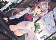 1_female blush clothes_lift dress eyebrows_visible_through_hair feet female frilled_sleeves frills fumizuki_aoba fumizukiaoba garrison_cap green_eyes grey_hair hair_ornament hair_ribbon high_resolution long_hair looking_at_viewer mile_(noukin) neckerchief open_mouth panties pink_hair pixiv_40431560 pixiv_78988694 point_of_view questionable red_neckwear ribbon safe see-through shiny shiny_hair shiny_skin skirt skirt_lift small_breasts soles solo teeth thighhighs tongue underwear upper_teeth upskirt watashi_nouryoku_wa_heikinchi_de_tte_itta_yo_ne! white_legwear white_panties white_tights white_underwear window yande.re アデル・フォン・アスカム ジャンパースカート マイル(私、能力は平均値でって言ったよね!) 文月あおば 私、能力は平均値でって言ったよね! // 1754x1240 // 2.7MB