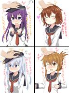 10s 4_females 4girls absurd_resolution akatsuki_(kantai_collection) anchor_symbol bad_id bad_pixiv_id blue_eyes blue_hair blush brown_eyes brown_hair chart closed_eyes commentary_request dust_(nanafushi_shouten) enusabu_(enusub) explicit eyes_closed female flat_cap flying_sweatdrops folded_ponytail hair_ornament hair_tie hairclip hand_on_another's_head hands_raised hands_up hat headpat headwear heart hibiki_(kantai_collection) high_resolution ikazuchi_(kantai_collection) inazuma_(kantai_collection) kantai_collection long_hair multiple_females multiple_girls neckerchief one_eye_closed open_mouth partially_translated patting_head petting ponytail purple_eyes purple_hair red_neckwear safe sailor_uniform school_uniform schoolgirl_uniform serafuku short_hair silver_hair smile tagme tied_hair translation_request uniform very_high_resolution // 3712x5000 // 4.6MB