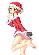 1_female 1girl barefoot brown_eyes brown_hair christmas christmas_outfit clip_studio_paint cream dress feet female gelbooru gift hat headwear high-school_girl high_resolution k-on! questionable safe santa_costume santa_hat sexually_suggestive short_hair soles solo tainaka_ritsu toes tomifumi tomisaka123_ritsu-drms りっちゃん トミフミ 田井中律 // 992x1403 // 397.3KB