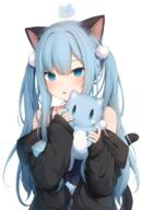 1_female 1girl amamachiro amashiro_natsuki animal_ears animal_tail bangs bare_shoulders black_jacket blue_eyes blue_hair blue_nails blush cat cat_ears cat_girl cat_tail catgirl catperson commentary ears english_commentary female general hair_between_eyes hair_ornament high_resolution holding jacket long_hair long_sleeves looking_at_viewer nail_polish neko nekoha_shizuku nekomimi off-shoulder_jacket open_mouth original original_character point_of_view safe sankaku_channel shizuku simple_background sleeves_past_wrists solo stuffed_animal stuffed_cat stuffed_toy tail upper_body very_long_hair white_background yande.re ぬいぐるみ ねこさま へんにゃの パーカー 猫羽雫 甘城なつき // 1400x2086 // 1.8MB