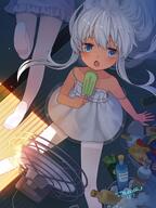10s 1_female 2girls absurd_resolution alternate_costume anthropomorphism artist_name beverage blue_eyes blush collarbone commentary_request dated dress drink electric_fan explicit fan feet female food grey_hair hibiki_(kantai_collection) high_resolution holding holding_food holding_object ice ice_cream jitome kantai_collection loli long_hair multiple_females no_shoes open_mouth pantyhose pixiv_2874136 pixiv_64066903 popsicle russian russian_language russian_text safe sankaku_channel silver_hair soles solo_focus summer_dress sundress text translated tsubasa_tsubasa tsubasachyan very_high_resolution white_dress white_legwear white_tights yande.re young まったく、駆逐艦は最高だぜ!! 扇風機 私服艦娘 翼つばさ 艦これかわいい 酷暑の夏，冷たい飲み物が食べたい！ 響 // 1845x2452 // 1.4MB