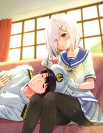 1_female 1_male 1boy 1girl absurd_resolution absurdres admiral_(kantai_collection) black_legwear blouse blue_eyes blue_skirt breasts closed_eyes commentary_request danbooru ear_cleaning explicit eyes_visible_through_hair female gelbooru gloves hair_ornament hair_over_one_eye hairclip hamakaze_(kantai_collection) hand_on_another's_head hat headwear high_resolution highres hizamakura indoors inside kantai_collection lap_pillow legwear long_sleeves male medium_breasts military military_uniform mimikaki naval_uniform neckerchief panties panties_under_pantyhose pantyhose pantyshot pantyshot_(sitting) peaked_cap pleated_skirt questionable safe safebooru sailor_uniform sankaku_channel sarfata school_uniform schoolgirl_uniform serafuku short_hair short_sleeves sitting skirt underwear uniform very_high_resolution white_blouse white_gloves white_hair white_panties white_underwear window yellow_neckwear // 2000x2588 // 2.2MB