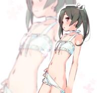 1_female 1girl bare_shoulders blush bra cinderella_bust female flat_chest kantai_collection lace lace_trim lolibooru.moe pettanko questionable simple_background solo tied_hair twintails underwear white_background white_bra white_underwear yoru_nai zoom_layer zuikaku_(kantai_collection) // 876x839 // 477.7KB